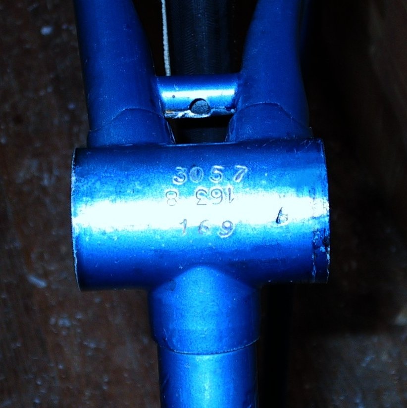 Where are the serial numbers on a gitane bike handlebars